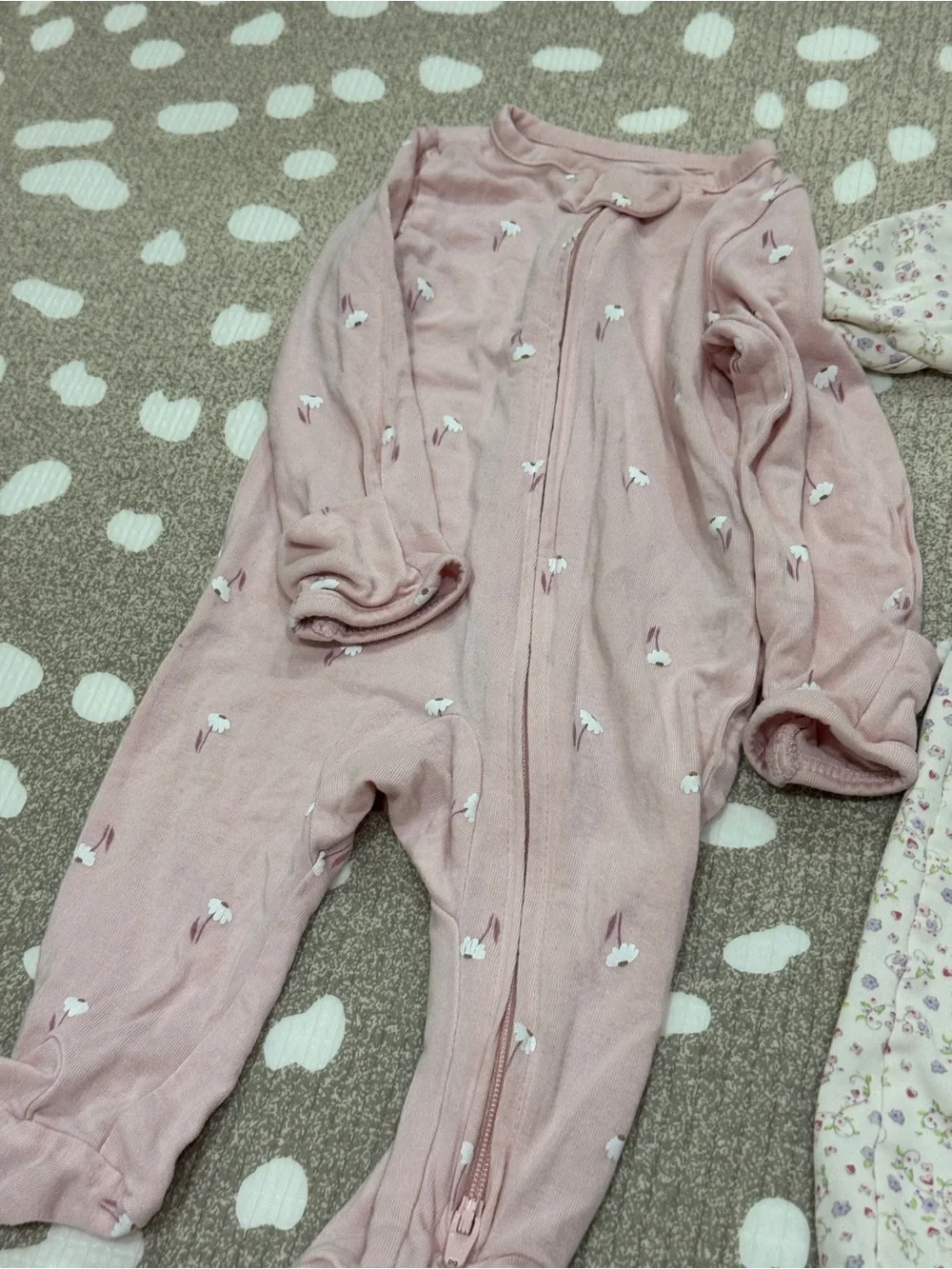 Lot of 6 pima bamboo newborn baby girl footies gown teddy bear lambs mittens